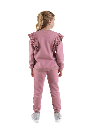 Denokids Σετ αθλητική φόρμα Dusty Rose για κορίτσια με βολάν