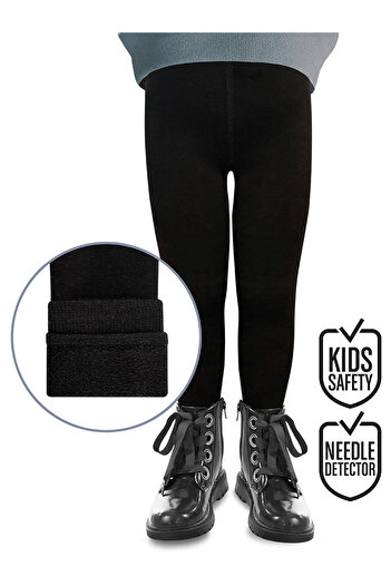 Denokids Black Unisex Towel Leggings