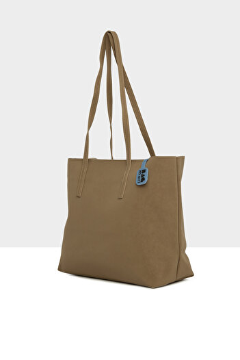 Bagmori Mink Women's Thin Strap Zippered Nubuck Tote Bag M000008656