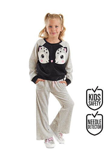 Denokids Σετ κοριτσίστικη δίδυμη βελούδινη φόρμα Gazelle
