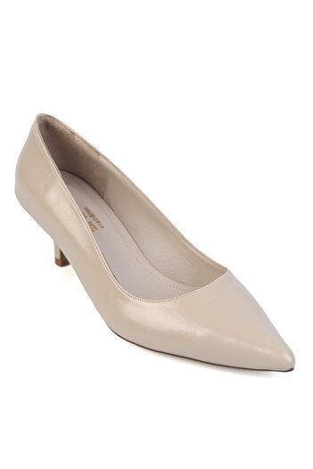 Capone Outfitters Veronica Mid-Heeled Pointed Toe Genuine Leather Lining Women's Stiletto