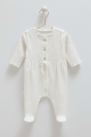 DIGERUI Tiny Lace Buttoned Jumpsuit Ecru