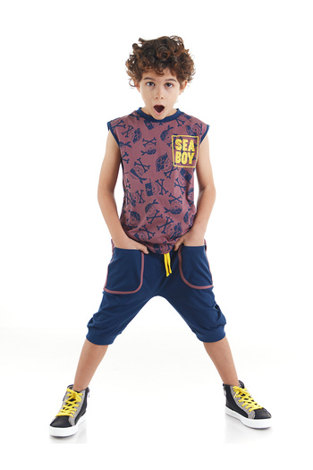 MSHB&G Sea T-Shirt T-Shirt-Capri-Shorts-Set für Jungen