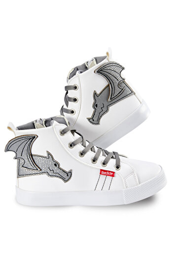 Denokids Dragon Boy's White Sneakers Sports Shoes