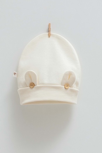 DIGERUI Cute Bear Detailled Beanie Beige