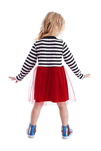 Denokids Piros lány újévi Kokoş ruha