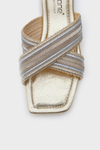 Capone Outfitters Γυναικείες παντόφλες Ketty Flat Heeled Shiny Blunt Toe Cross Strap