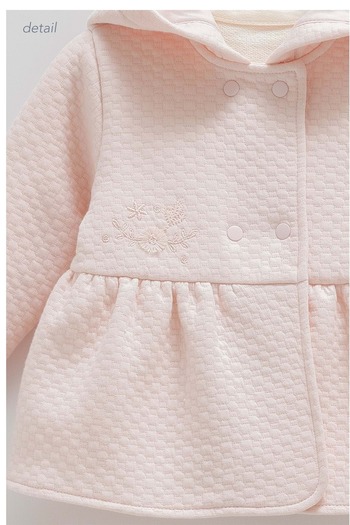 DIGERUI Love Hugs Collar Embroidered Hooded Three-Piece Bottom-Up Set Pink