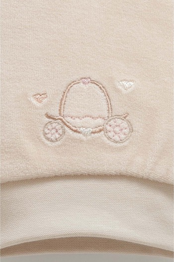 DIGERUI Middle Castle Embroidered Girls' Velvet Beret Beige