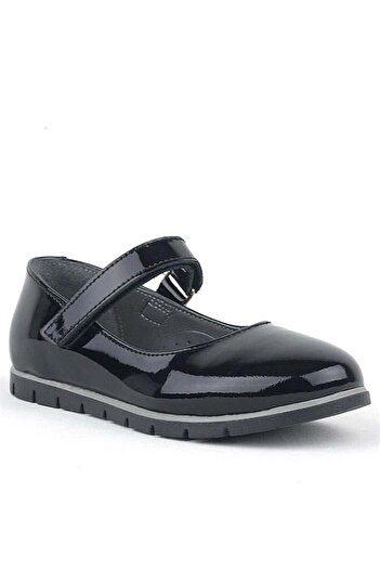 Rakerplus Genuine Leather Black Patent Leather Girls' Ballerinas