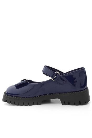 Rakerplus Genuine Leather White Daisy Detailed Velcro Girls' Ballerina Shoes