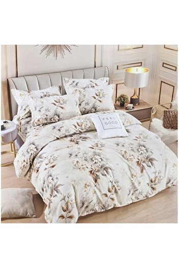 OEM Double Bed Linen, 6 Pieces, Fine Cotton, Elastic Mattress Sheet 180x200 cm, Duvet Cover 200x230 cm,