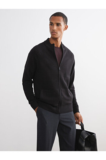 LC Waikiki Sparkling Choices from Shining Store |   Men's Knitted Cardigan with Stand Collar and Pockets