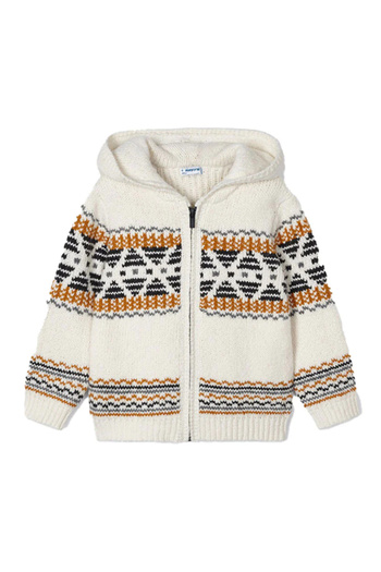 MAYORAL Mayoral zipped sweater, white