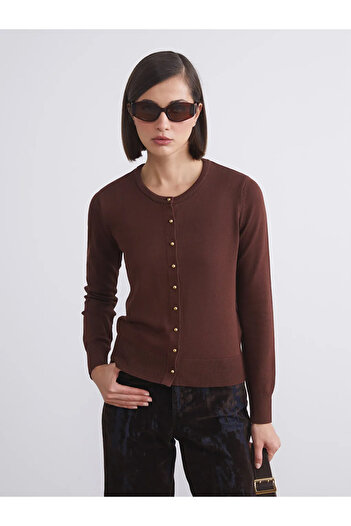 LC Waikiki Lcw Vision Crew Neck Striped Women's Knitwear Cardigan