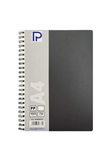 PAPERLAND Spiral Notebook A4, 100 Sheets, Plastic Cover, Dictando