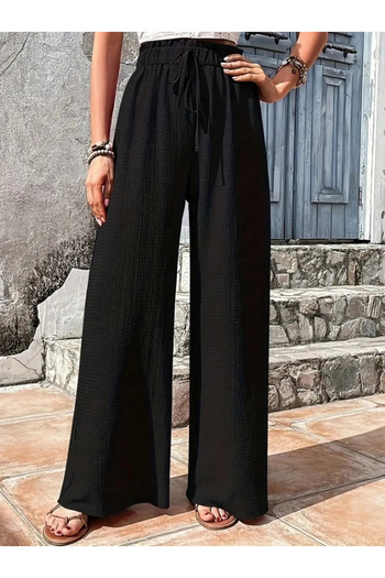 Silerra Women's Elastic Waist Wide Leg Wrap Pants