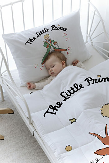 Tuğba Kuğu Organic Printed Montessori (100X200) Quilt Set - Pure Baby Series - Fox and Little Prince