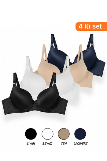 ARMİLLİA DİMODA Women's 4-Pack Unpadded Bra – Comfortable and Stylish Design