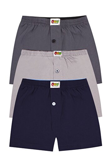 Öts Boy's Boxer 3-Piece Set with Buttons (100% Cotton)