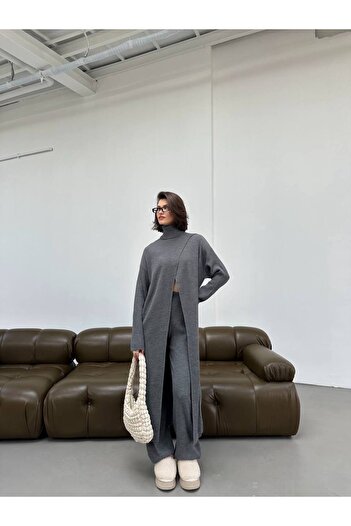 RM Collect Double-Breasted High-Neck Blouse-Pants Set