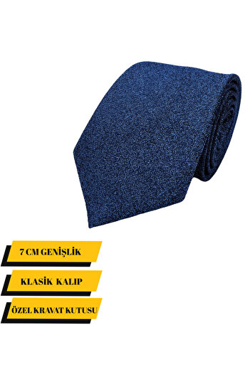 Elegante Cravatte Gray Patterned Saks Blue Color Tie - Special Boxed