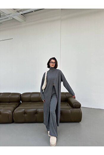 RM Collect Double-Breasted High-Neck Blouse-Pants Set