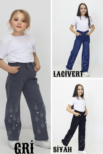 BeModal Girl's Jeans Gray-Navy Blue-Black Three Pieces Jeans Casual Style and Comfortable (3 Pieces-3 Colors)