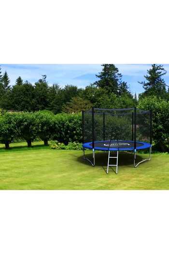Selgot Trampoline 305 cm Steel with Safety Net, Access Ladder, Supports up to 150 kg