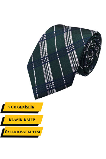 Elegante Cravatte Striped Green Color Tie - Special Boxed