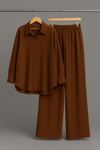 Mivoon Wrap-Around Fabric Shirt Collar Buttoned Bottom Top Suit Suitable for Hijab 2XL 6XL