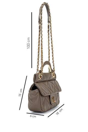 Tamer Tanca Women's Faux Leather Gray Shoulder Bag