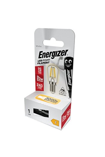 Energizer Set of 3 LED refrigerator bulbs, Energizer, Pygmy Filament, E14, 2W, 3000K, 240 lumens, warm light,