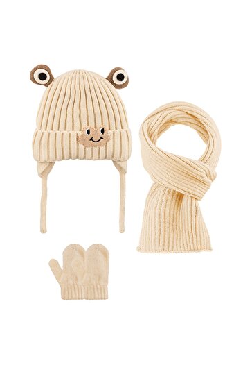 Kitti 0-18 Months Baby Boy Scarf Beanie Gloves Set of 3