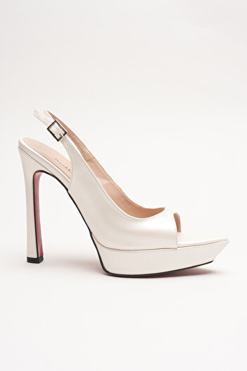 Ayakkabı Ateşi Women's Pointed Toe Open Thin Heeled Platform Shoes Caselin Black Patent Leather
