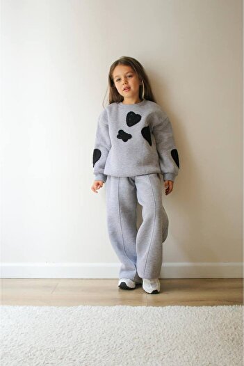 NURTOPU Girls' Set, Top and Bottom Set, Thick Winter Wear, 3-Thread Ribbed, 100% Cotton Inside, 100% Cotton Inside.