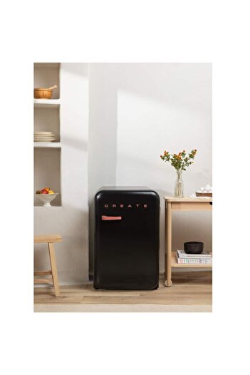 Create Retro mini fridge, CREATE, 107 liters, black/terracotta