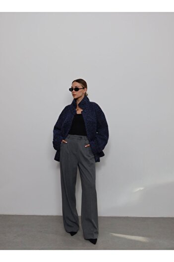 D'RECCY Women's Burumcuk Stuffed Collar Stylish Cashemere Coat
