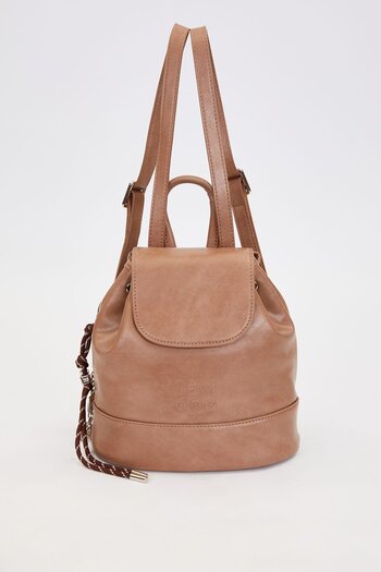Levidor Coffee Charm Accessory Detailed Shoulder Bag