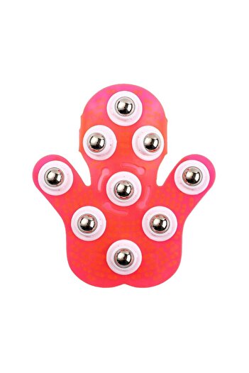 ThermoZen Body massage glove, 9 stainless steel roll-on balls, adjustable, relaxation, toning, skin care, red