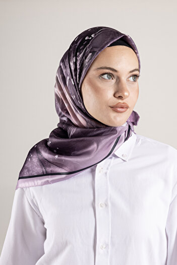Akel Digital Crystal Patterned Scarf 95X95 – Pastel Pattern-5