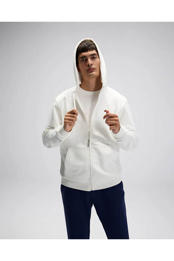Ellesse Zippered Hooded Off-White Men's Sweatshirt Em581