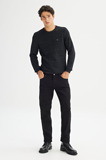 Lee Regular Fit Regular Cut Crew Neck Anthracite Sweater