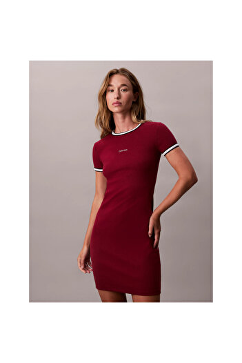 Calvin Klein Ck Lv047d202g Ss Color Block Cotton Rıb Baby Kadın Elbise