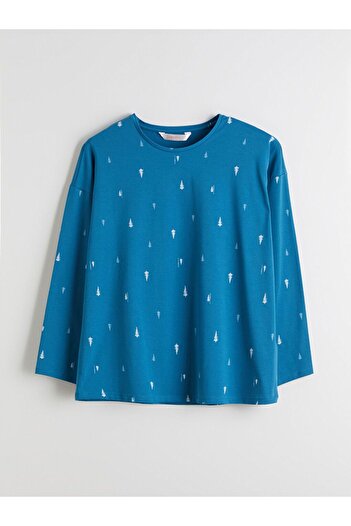 LC Waikiki Bisiklet Yaka Yılbaşı Temalı Kadın Pijama Takımı