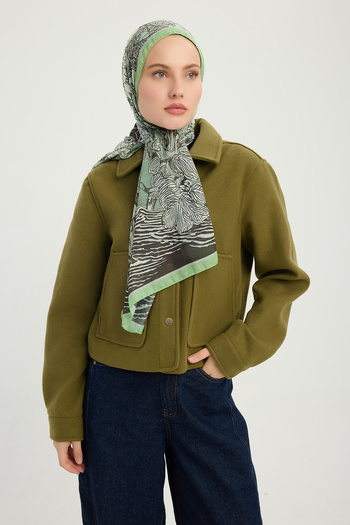 Schaless Silent Seasons - Green - Efilia Patterned Shawl - 70X190 cm