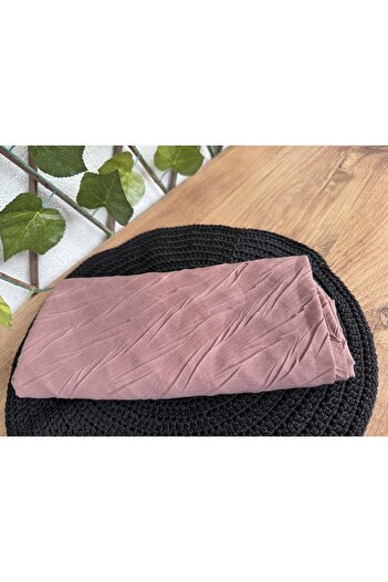 Blotch Pleated Brown Bamboo Scarf 100X100 Hijab Headscarf 70 Gr