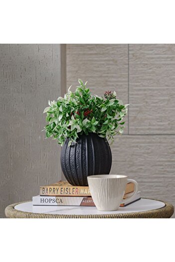 Danube Home Show Plum Artificial Plant Bush - Lush Green Polyethylene Faux Plant for Outdoor Decor, 20"