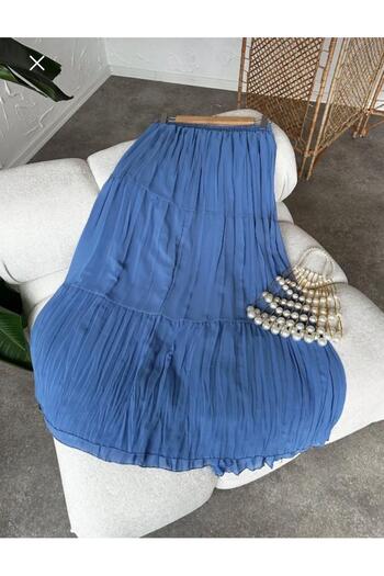 edu collection Blue with Layered Chiffon Skirt Lining