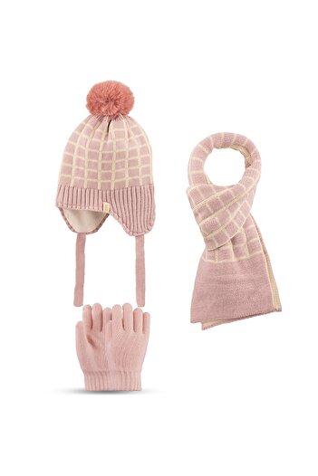 Kitti 4-8 Years Girl's Scarf Beanie Gloves Set of 3